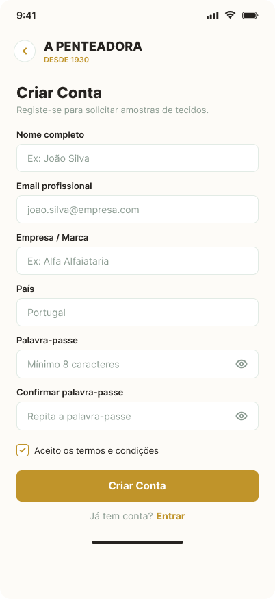 Criar conta