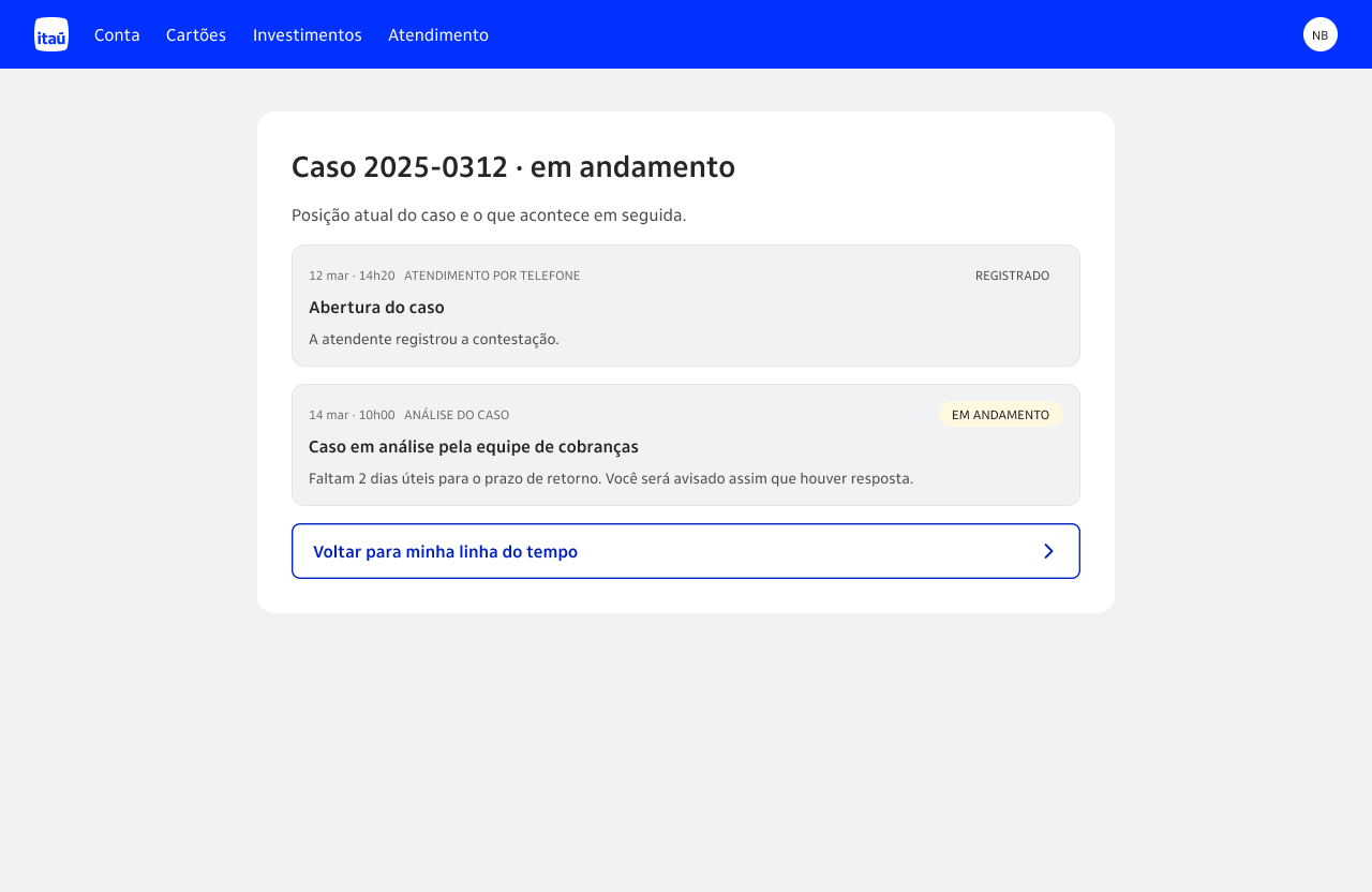Web · Status do caso