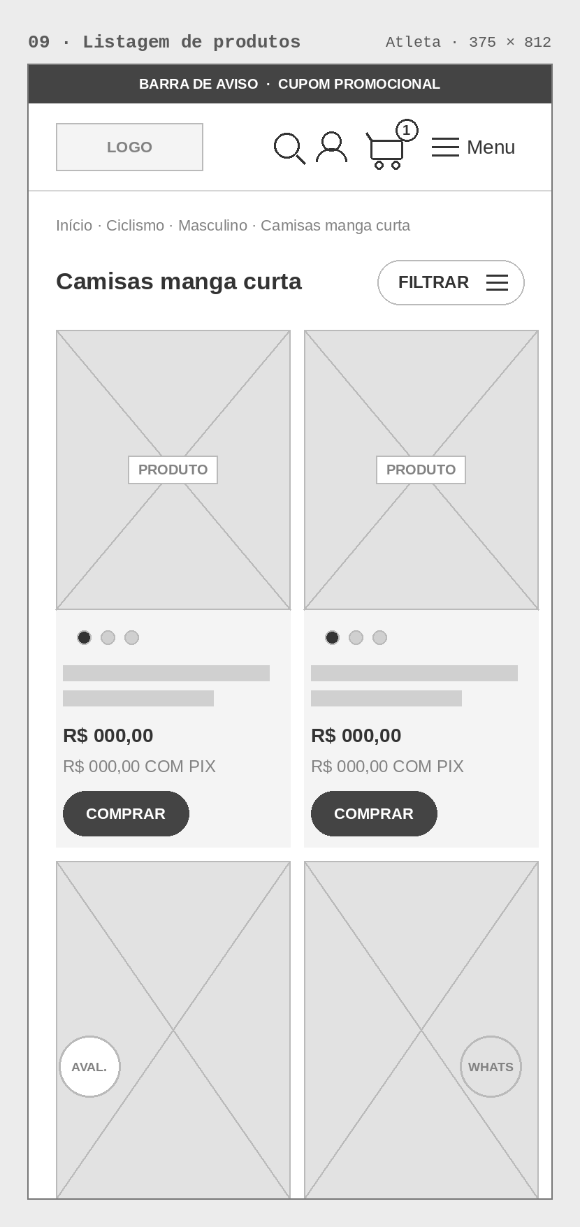 Esboço · Listagem