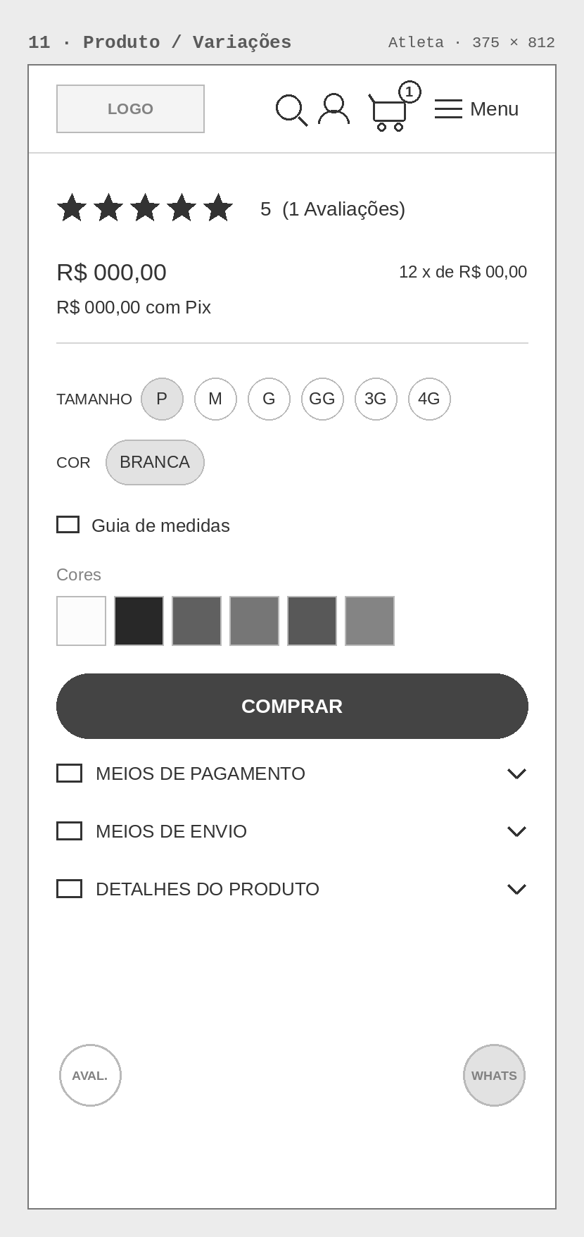 Esboço · Variações