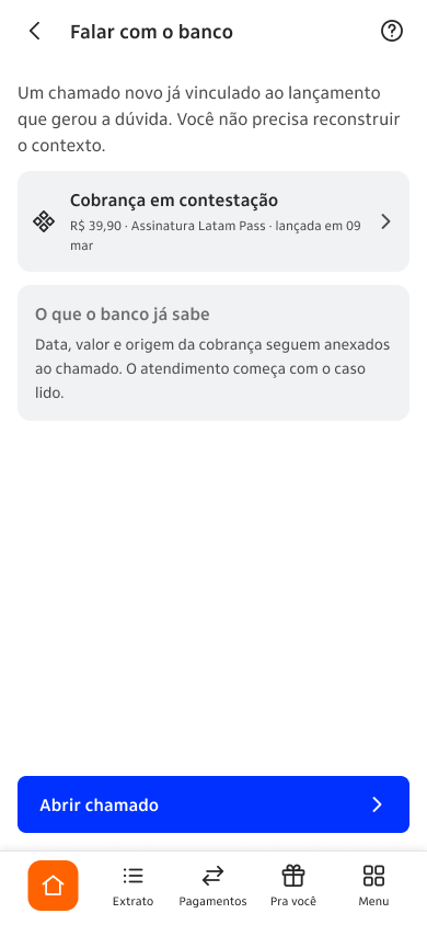 Falar com o banco com contexto