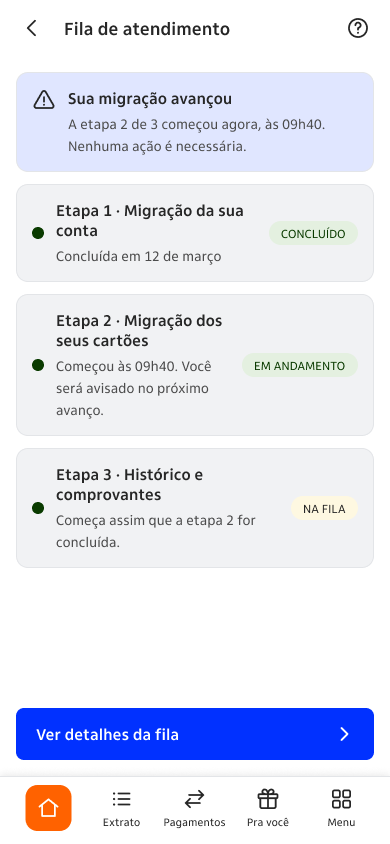 Notificação de avanço