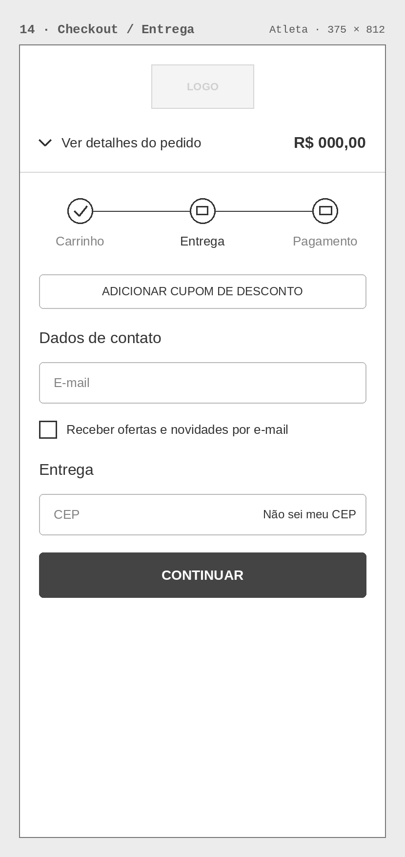 Esboço · Entrega