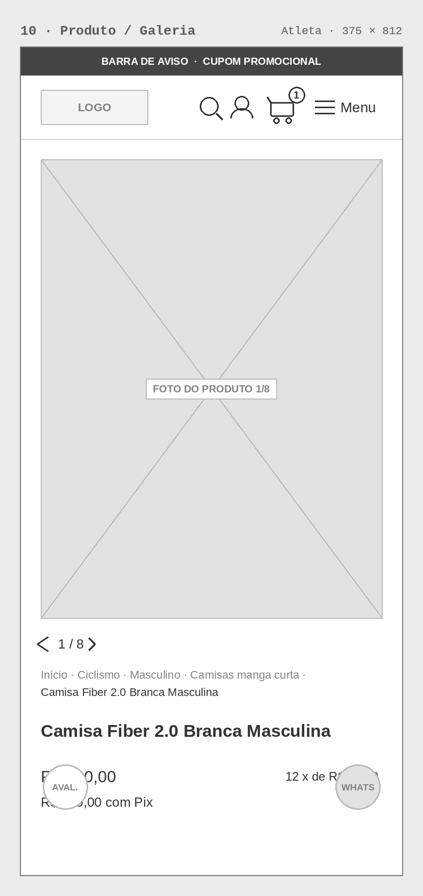 Esboço · Galeria do produto