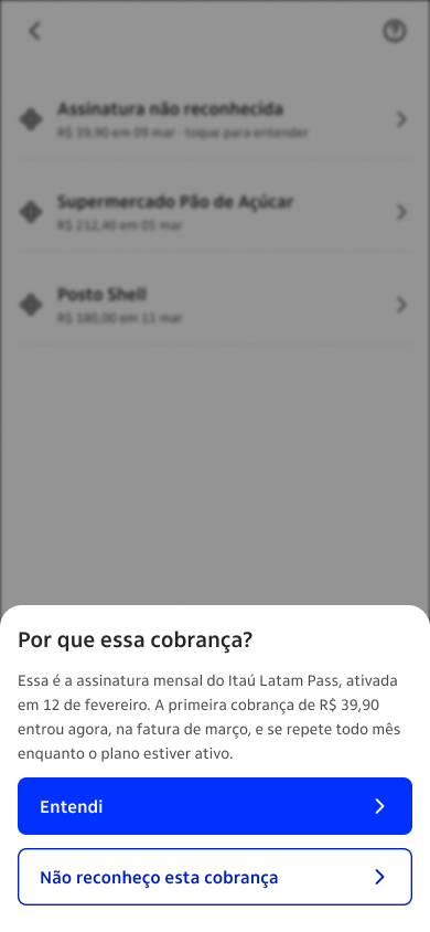 Explicação da cobrança