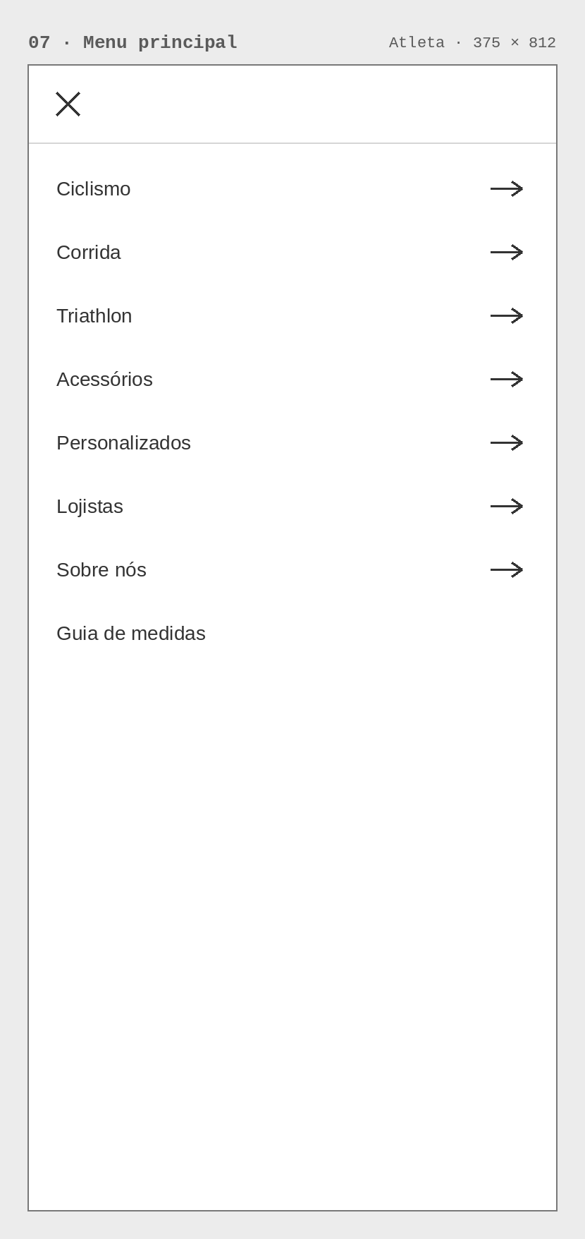 Esboço · Menu principal